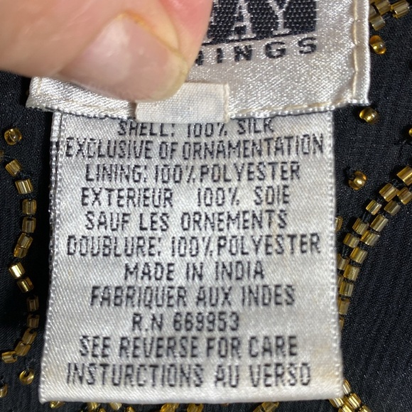 Leslie Fay Evenings beaded silk blouse size 12 - Picture 10 of 12